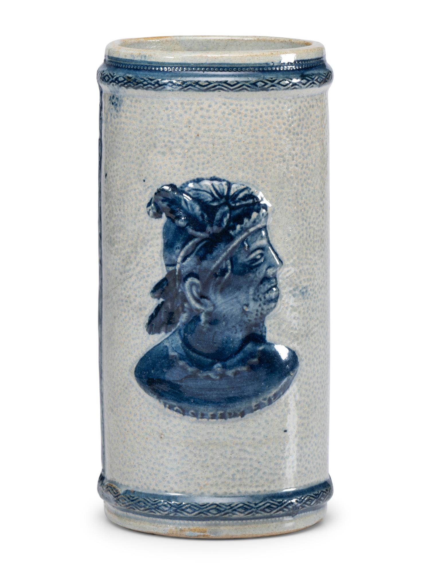An 'Old Sleepy Eye' Molded Stoneware Vase