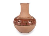 Miniature Carved Red and Buff Pottery Jar, 1981