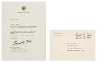 FORD, Gerald Rudolph (1913-2006), President. Typed letter signed ("Gerald R. Ford"). To Mr. A. M. Smith, 28 April 1980.