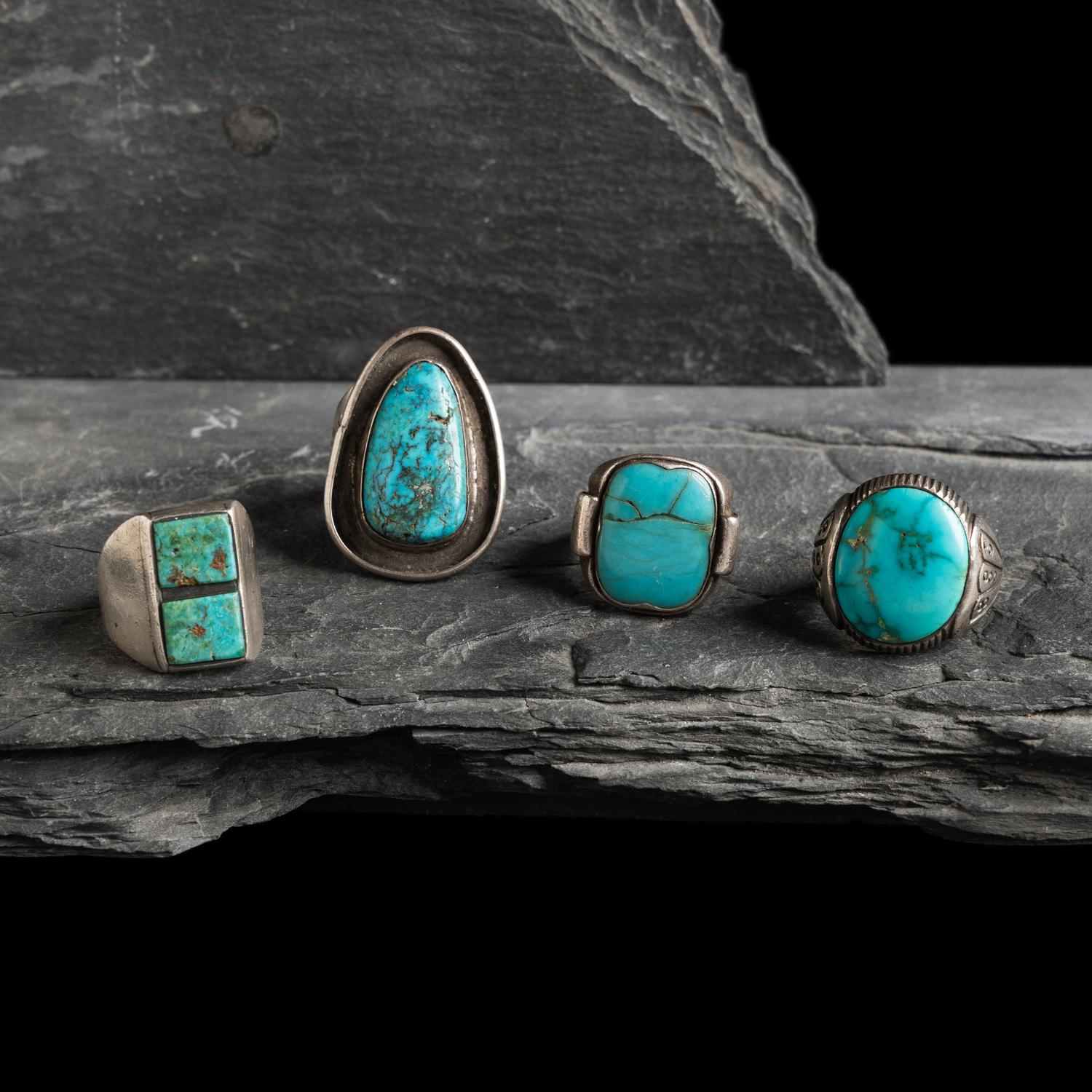 Navajo and Southwestern-style Silver and Turquoise Rings
