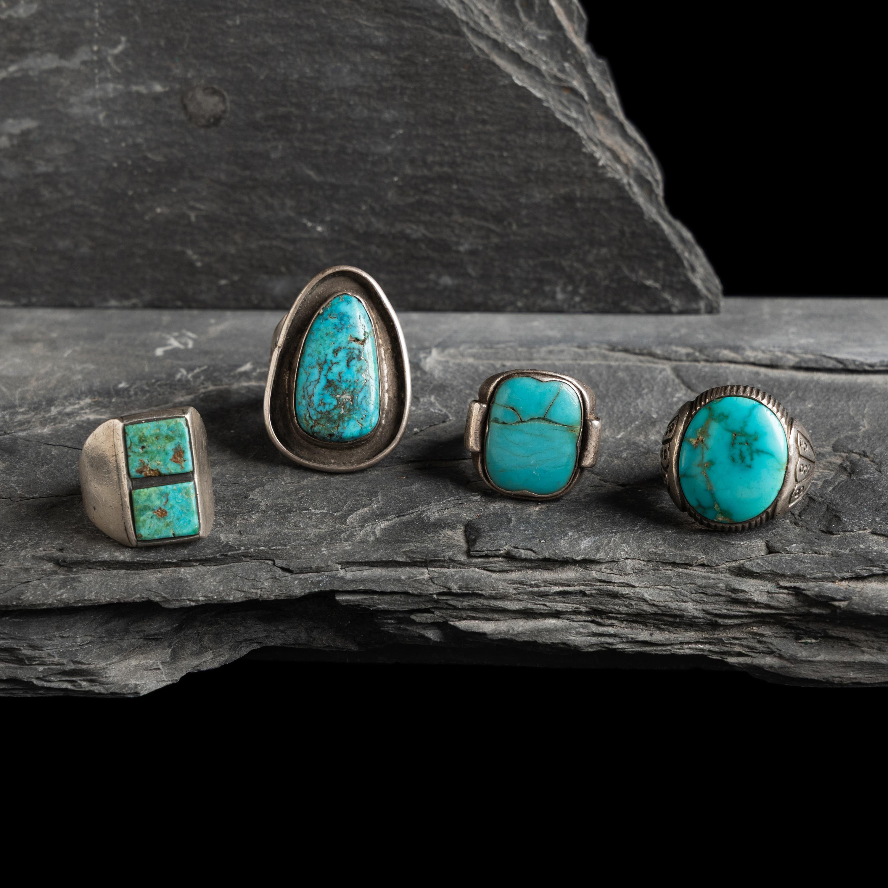 Navajo and Southwestern-style Silver and Turquoise Rings