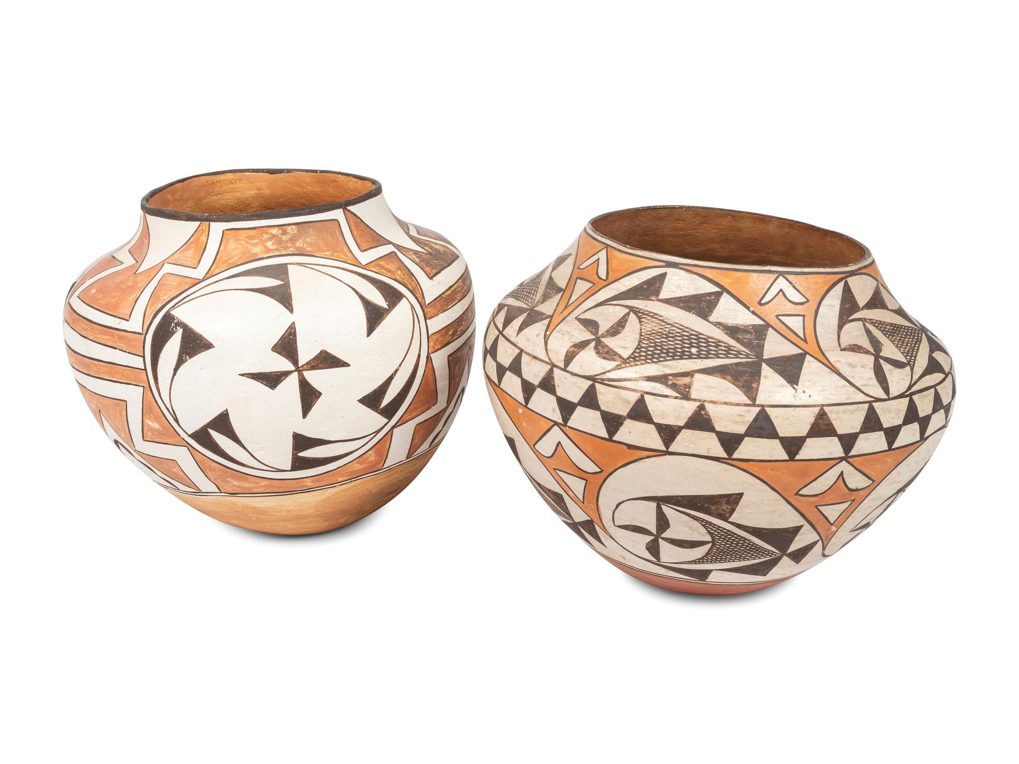 Acoma Polychrome Pottery Jars