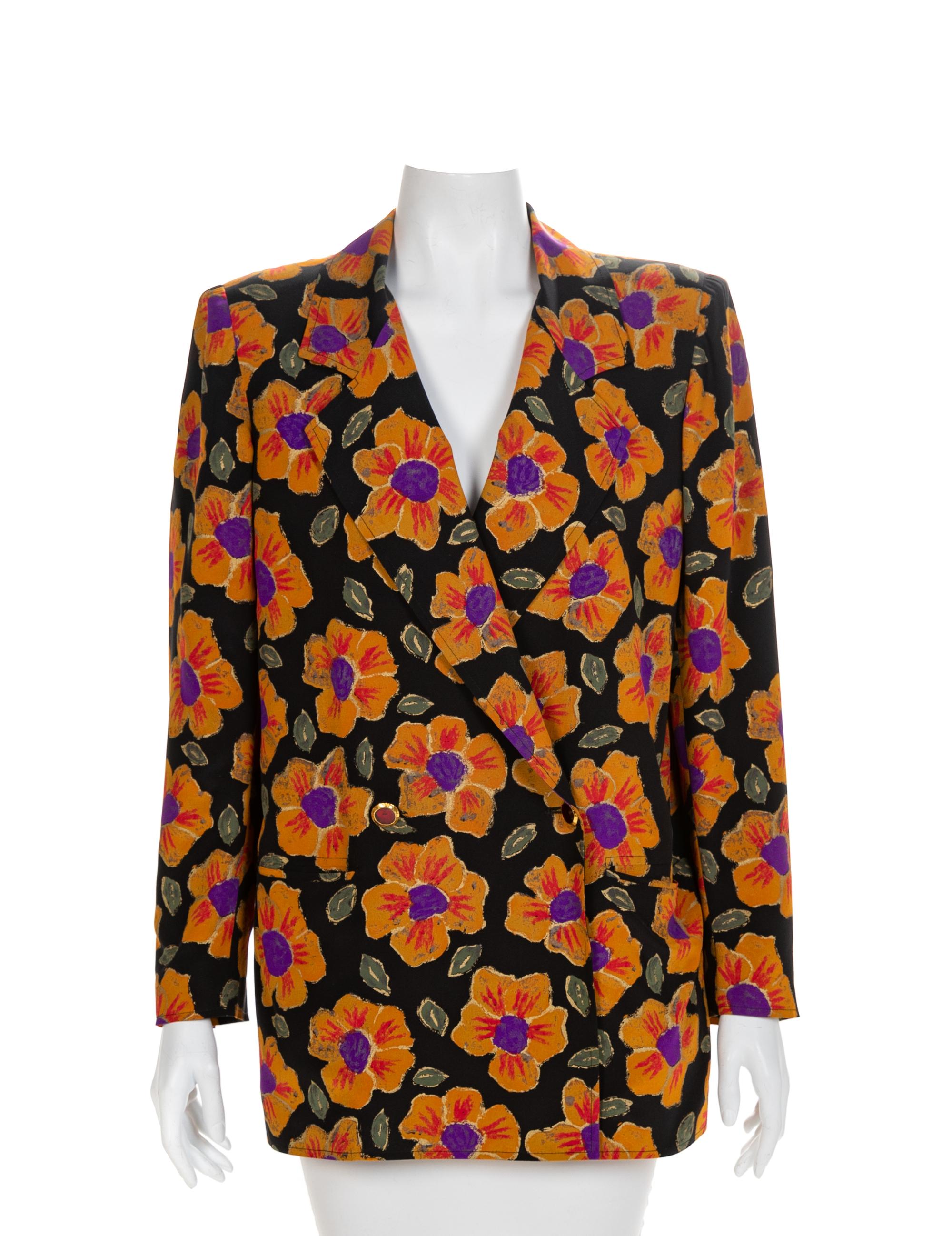 Ungaro Floral Jacket, 1980-90s Size label: 10