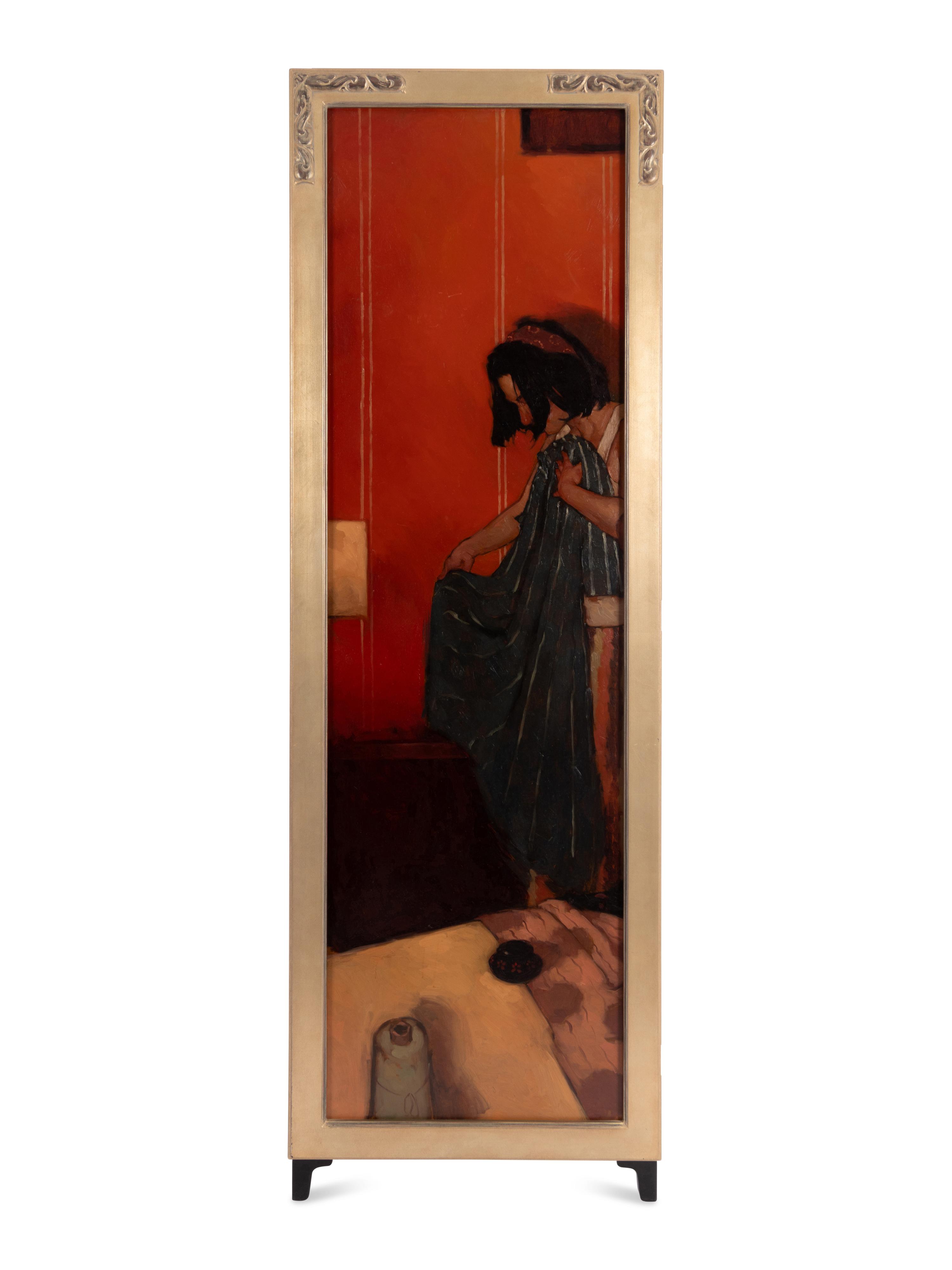 Joseph Lorusso (American, b. 1966) — Getting Fitted (Three-Panel Screen)