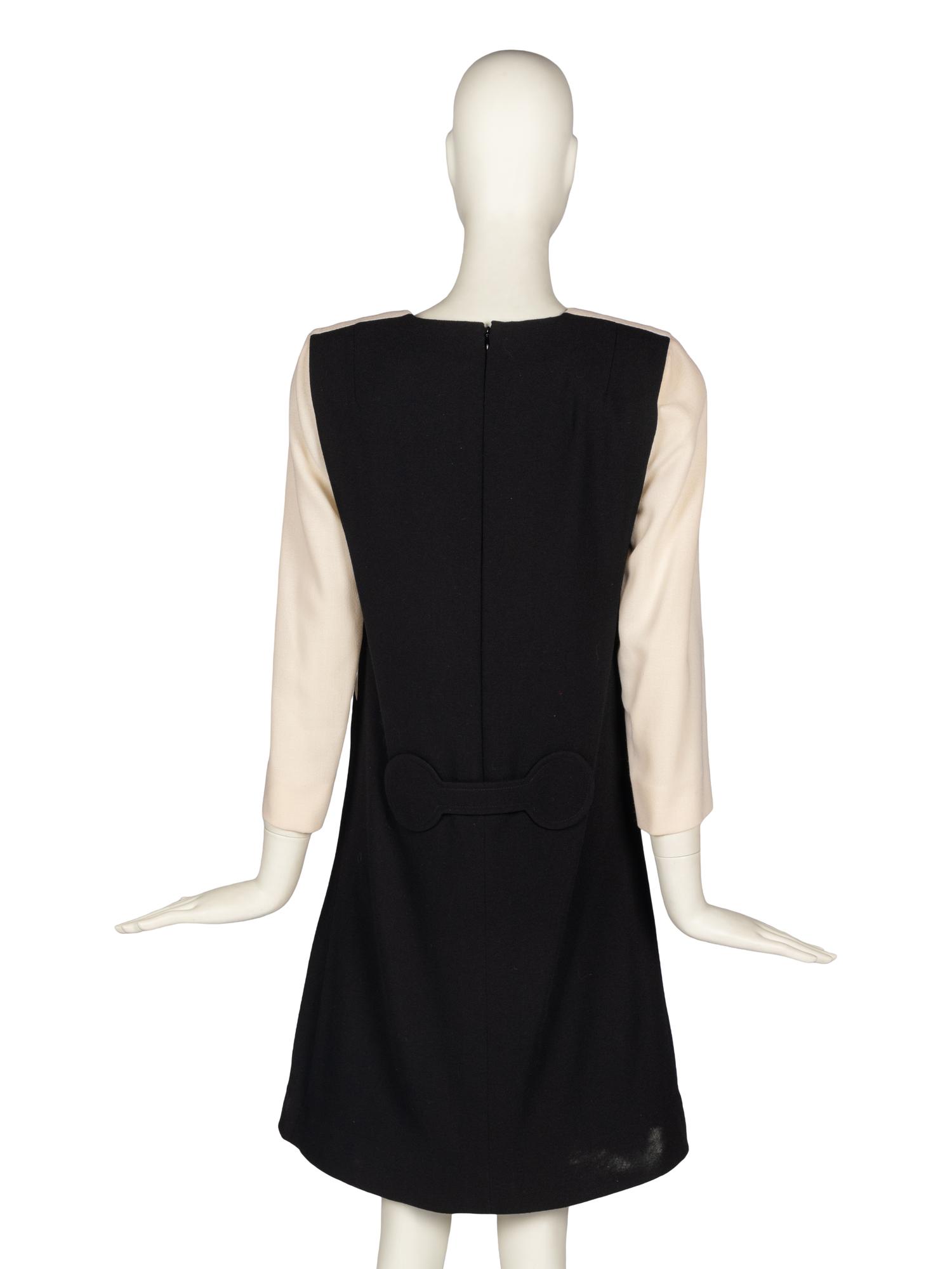 Pierre Cardin Haute Couture Color-Blocked Dress