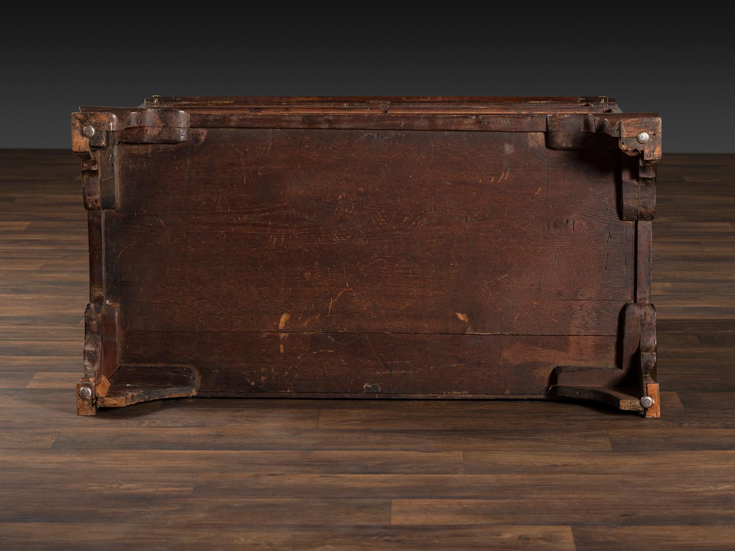 A Chippendale Figured and Shell-Carved Mahogany Slant Front Desk