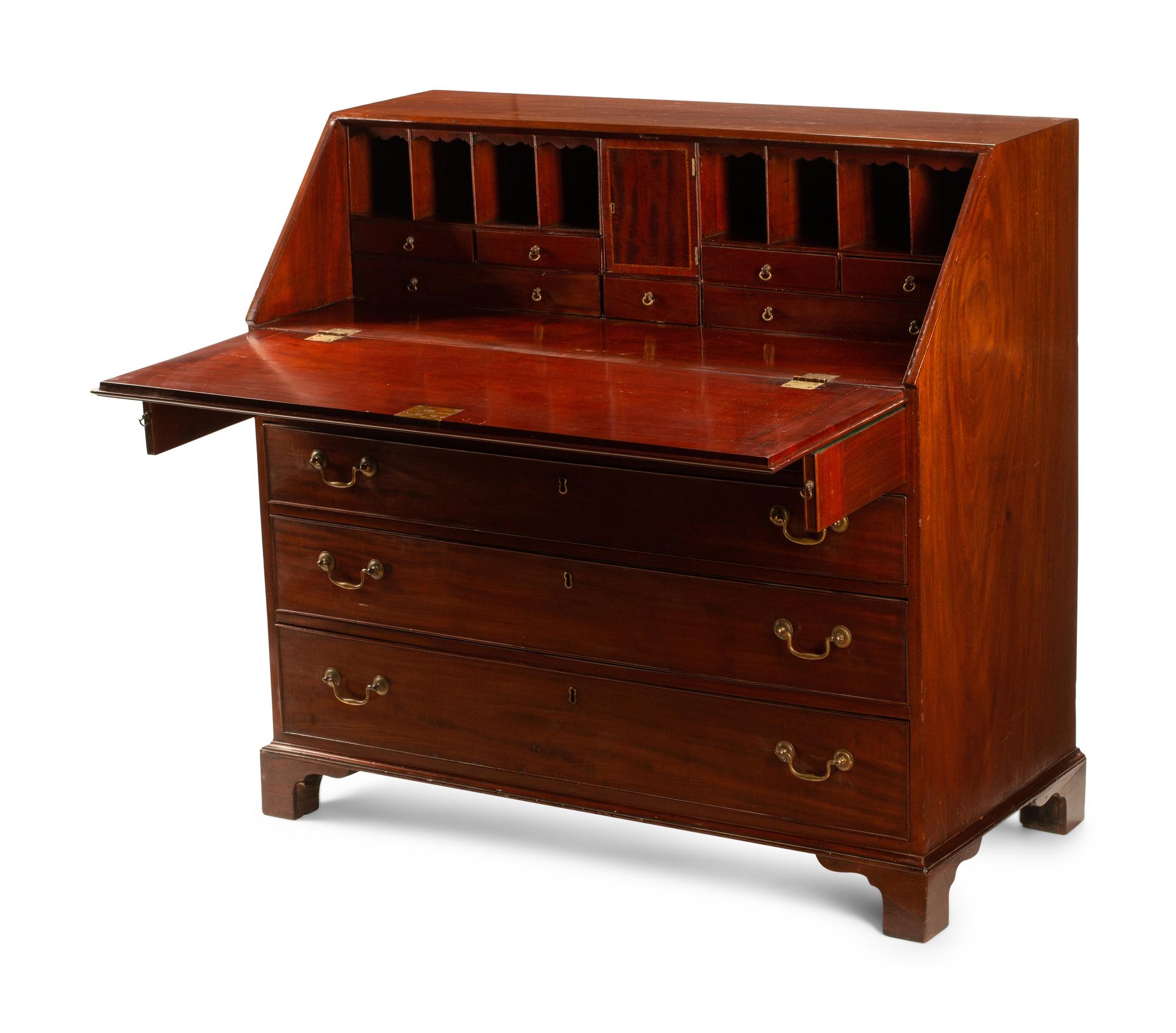 A George III Style Mahogany Slant Front Desk — 19TH/20TH CENTURY