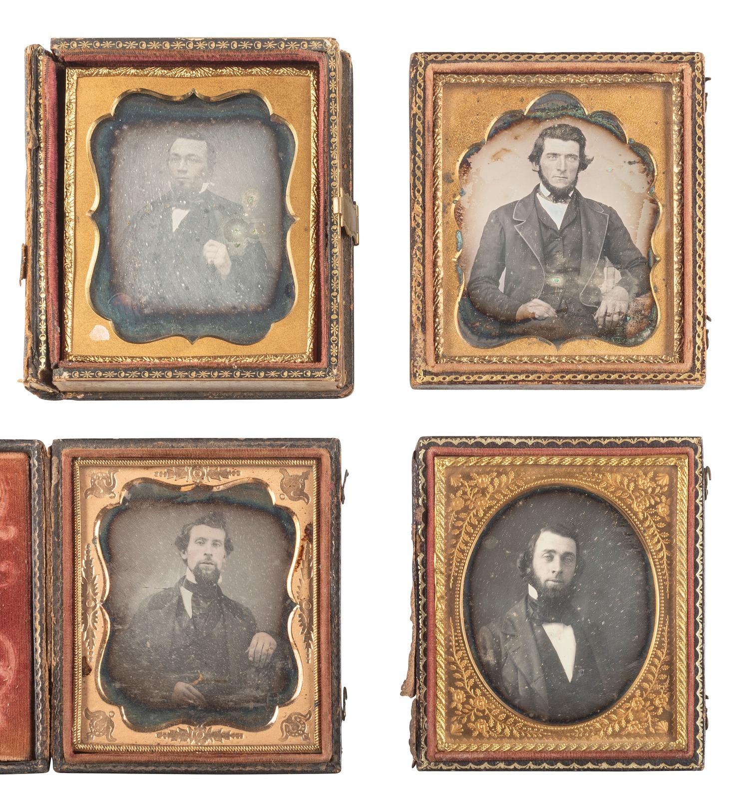 [EARLY PHOTOGRAPHY]. 23 sixth plate daguerreotypes of bearded gentlemen.