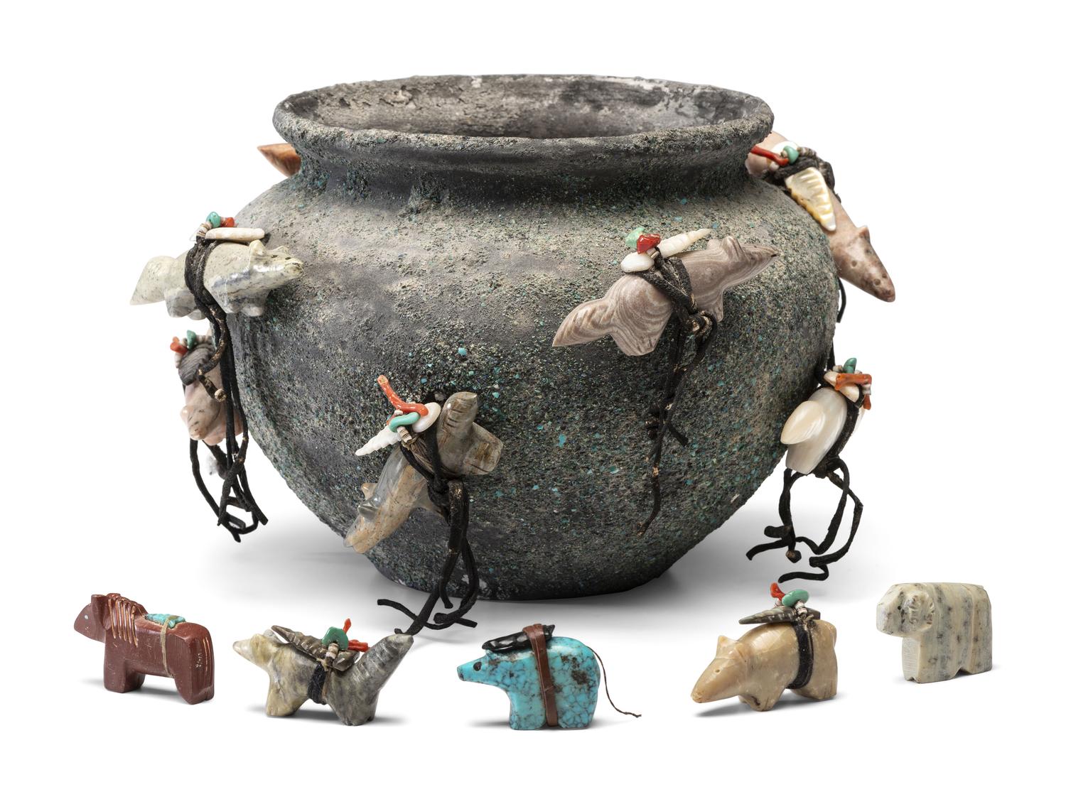 Zuni Fetish Pottery Jar