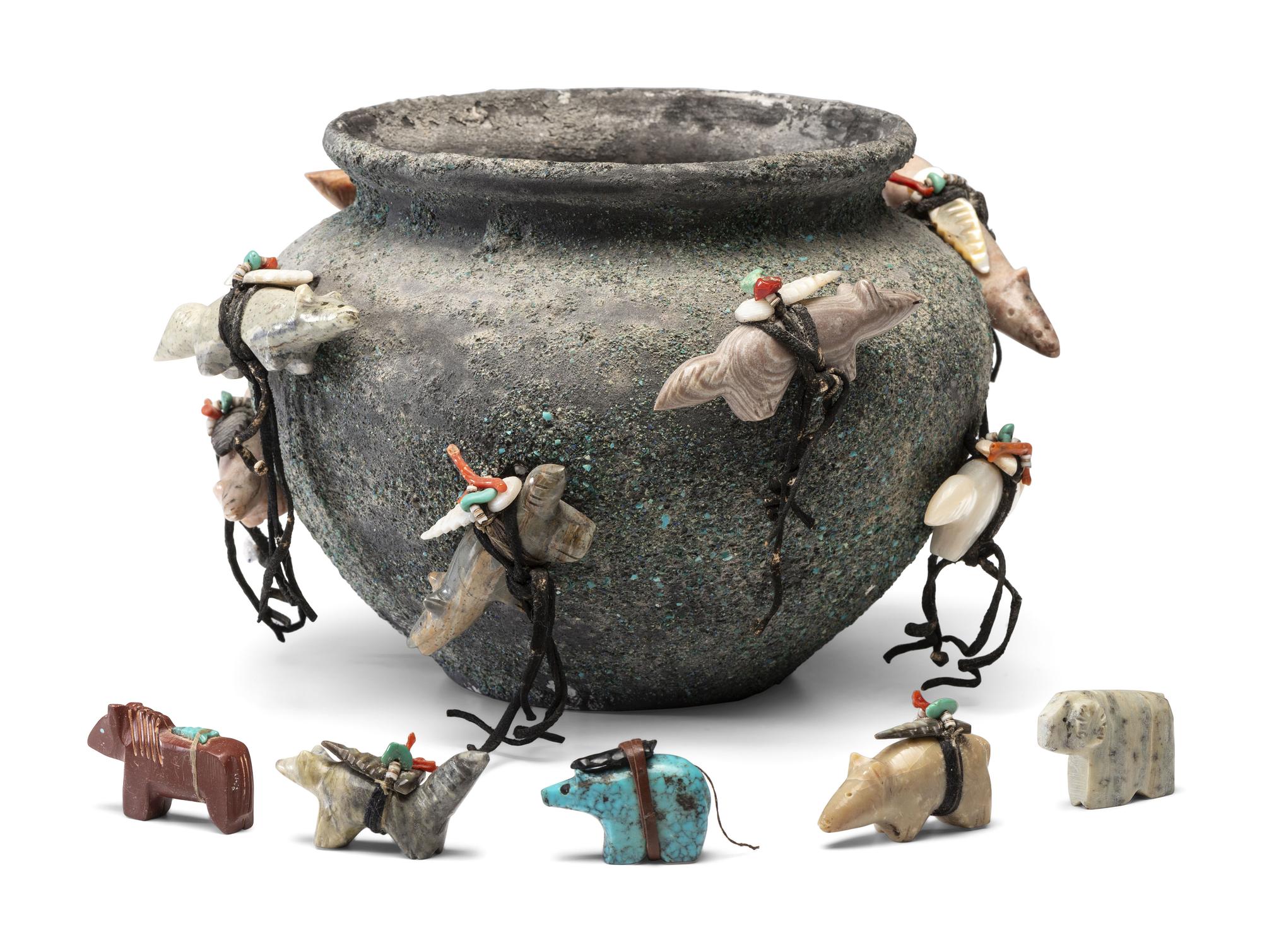 Zuni Fetish Pottery Jar