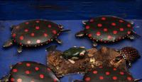A Prisoner Made Figured Maple and Marquetry Inlaid Box with Turtles and Frogs, 19th Century