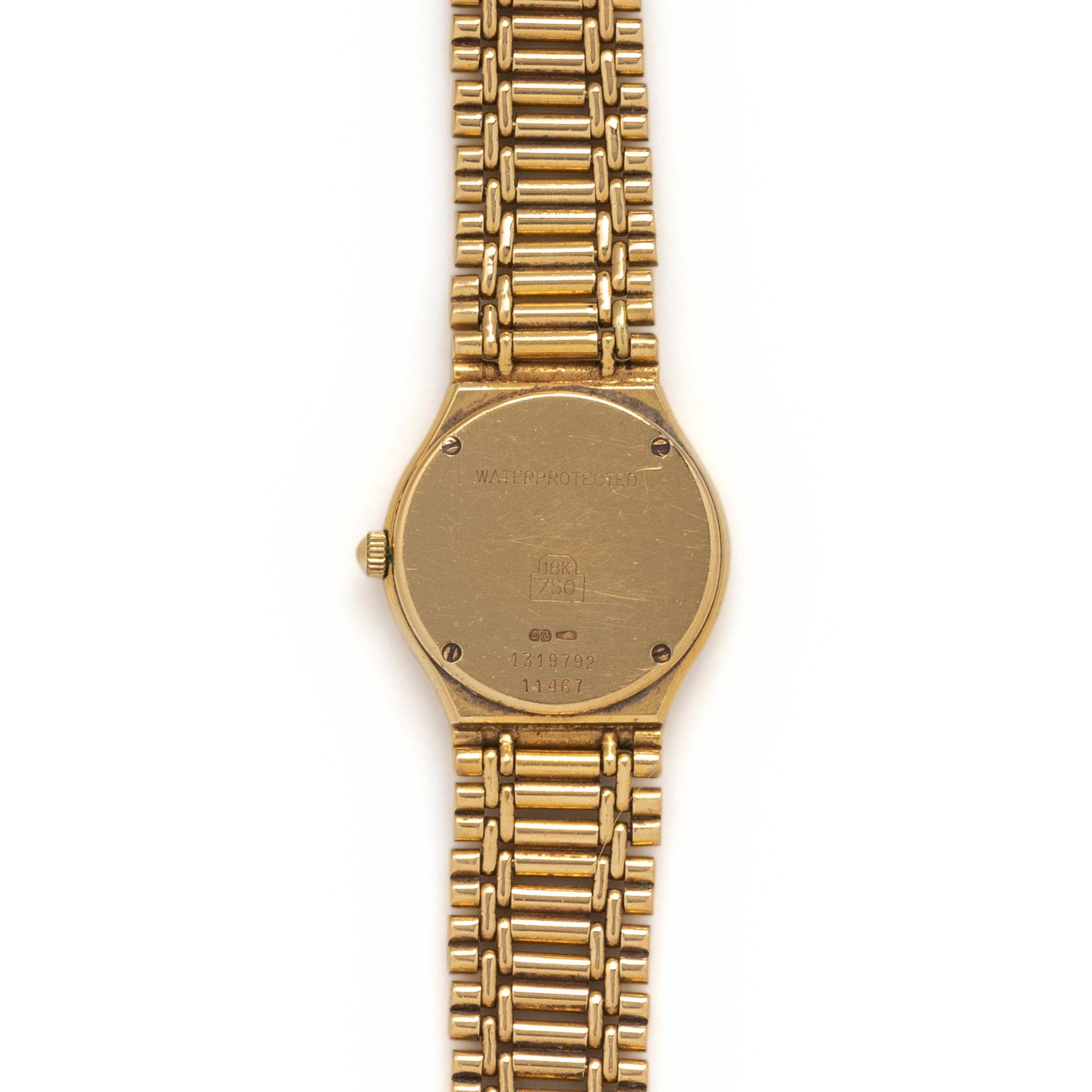 JUVENIA, 18K YELLOW GOLD AND DIAMOND WATCH