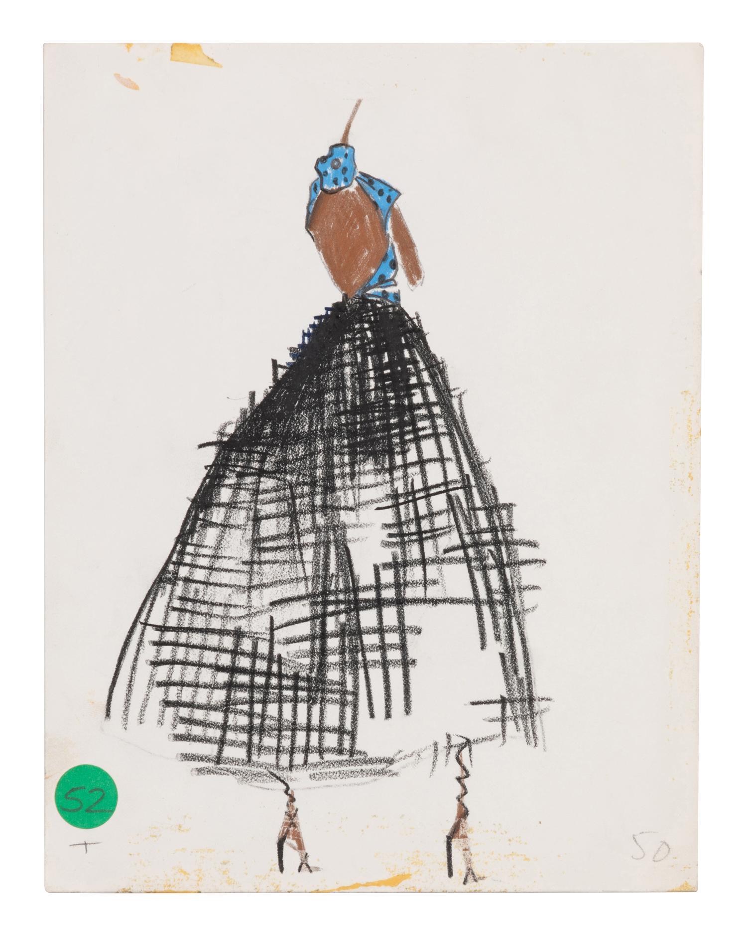 Two Alber Elbaz for Geoffrey Beene Fashion Illustrations, c.1991