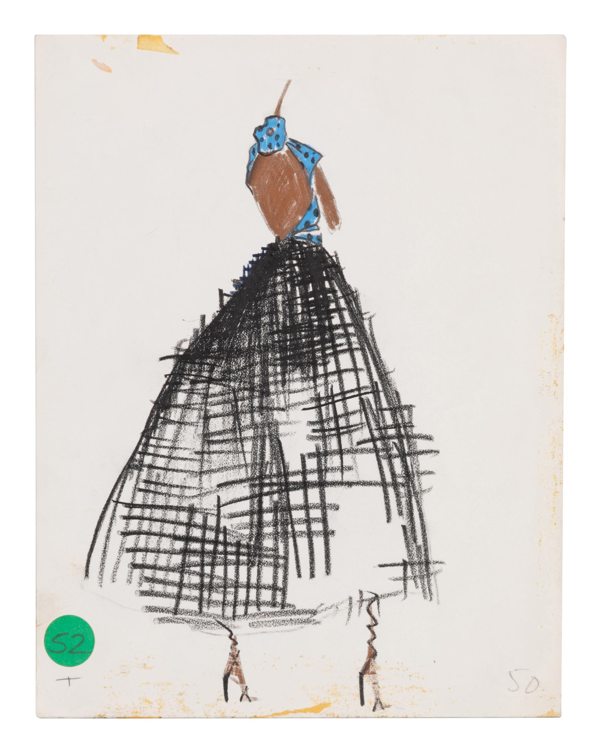 Two Alber Elbaz for Geoffrey Beene Fashion Illustrations, c.1991