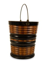 A Regency Brass Bound Wood Peat Bucket — 19TH/20TH CENTURY