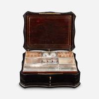 A Napoleon III Brass Inlaid Ebonized Wood Artist’s Box* Alphonse Giroux et Cie, Paris, late 19th century