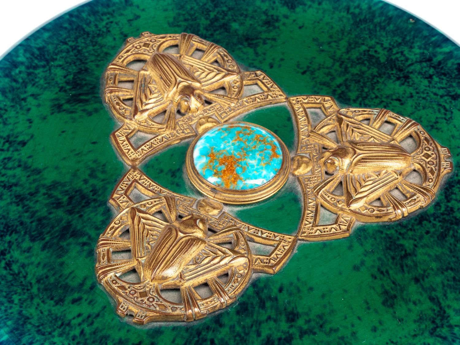 A Gilt Metal and Turquoise-Mounted Sèvres Porcelain Table Casket