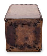 An English Leather Upholstered Stool