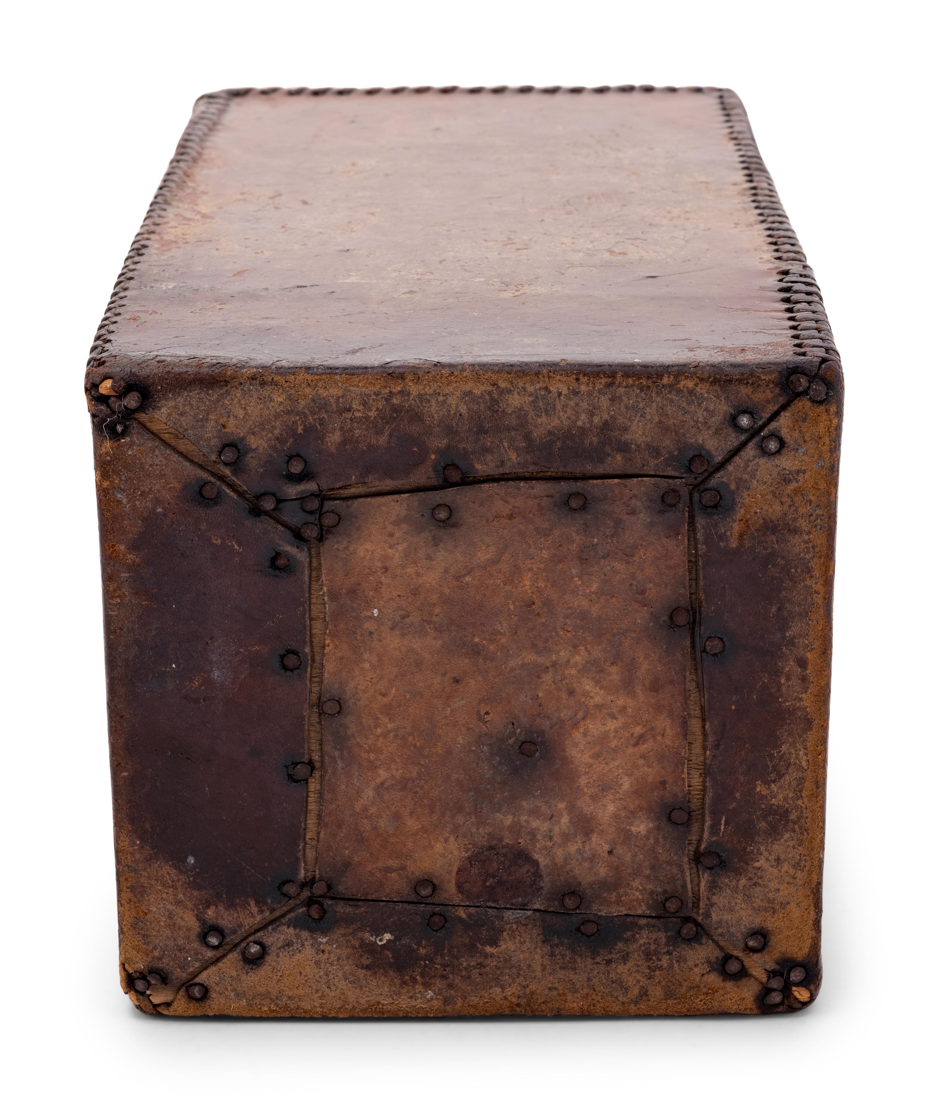 An English Leather Upholstered Stool