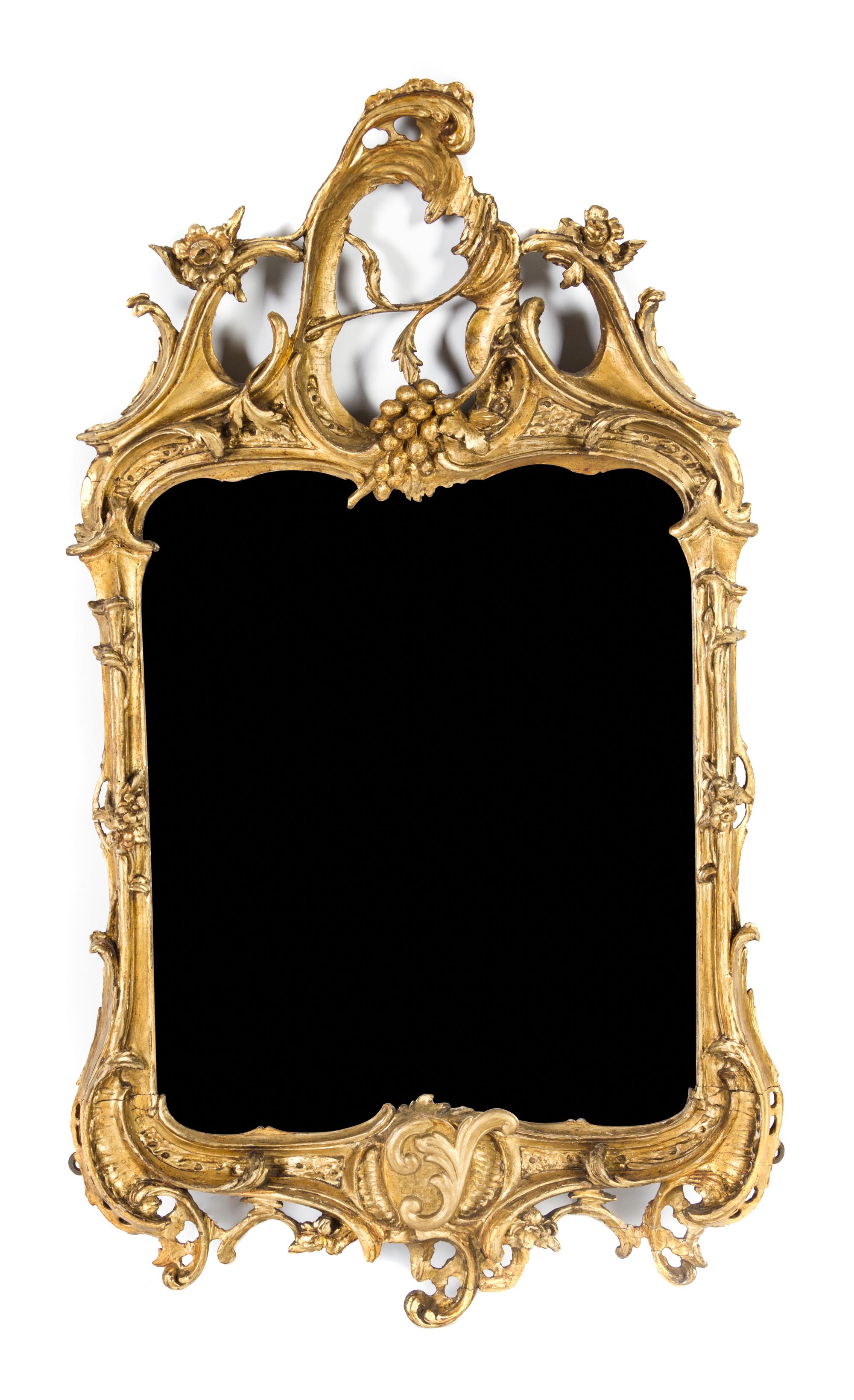 A Rococo Giltwood Mirror Height 32 1/2 x width 19 1/4 inches. — LIKELY 18TH CENTURY