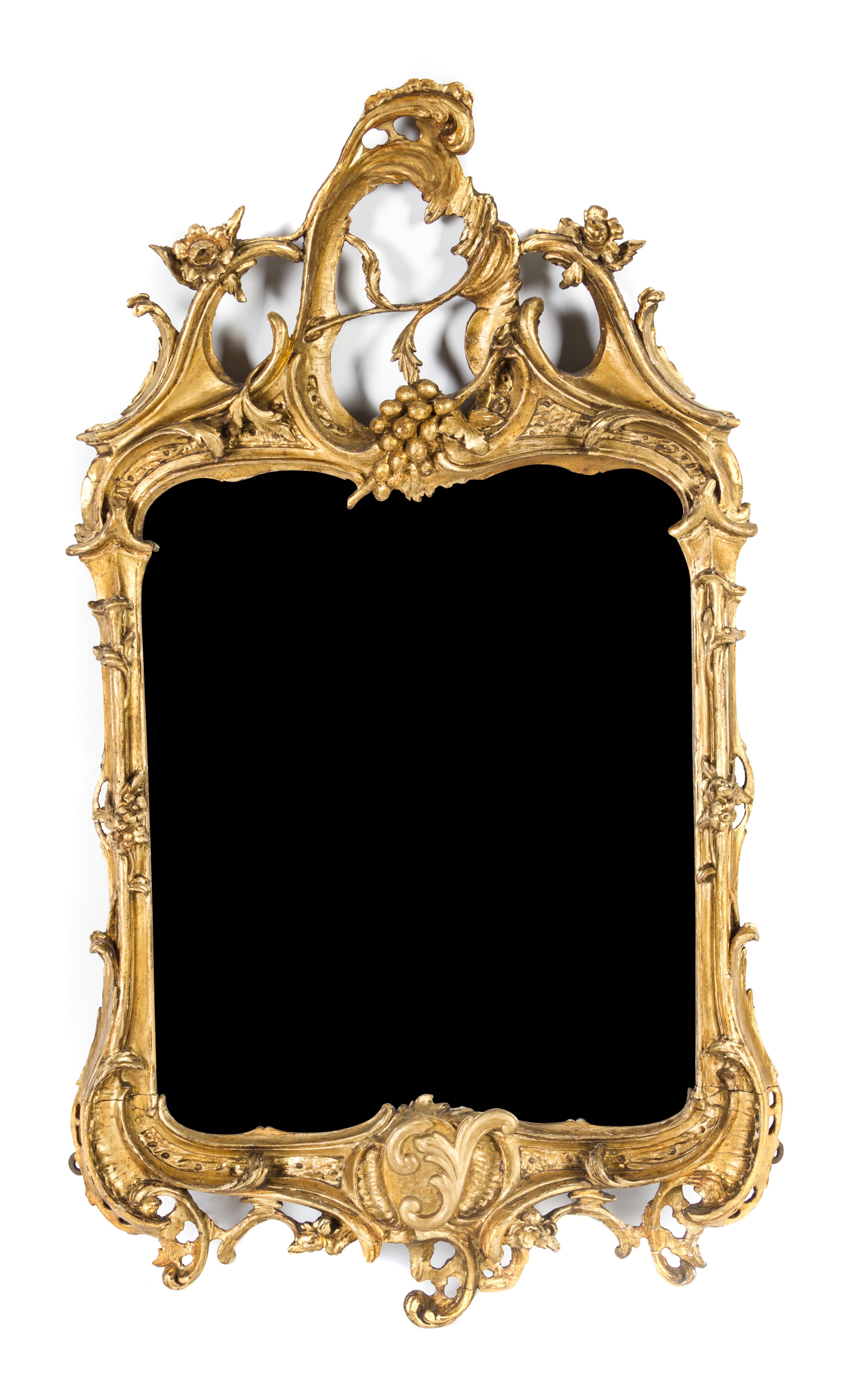 A Rococo Giltwood Mirror Height 32 1/2 x width 19 1/4 inches. — LIKELY 18TH CENTURY
