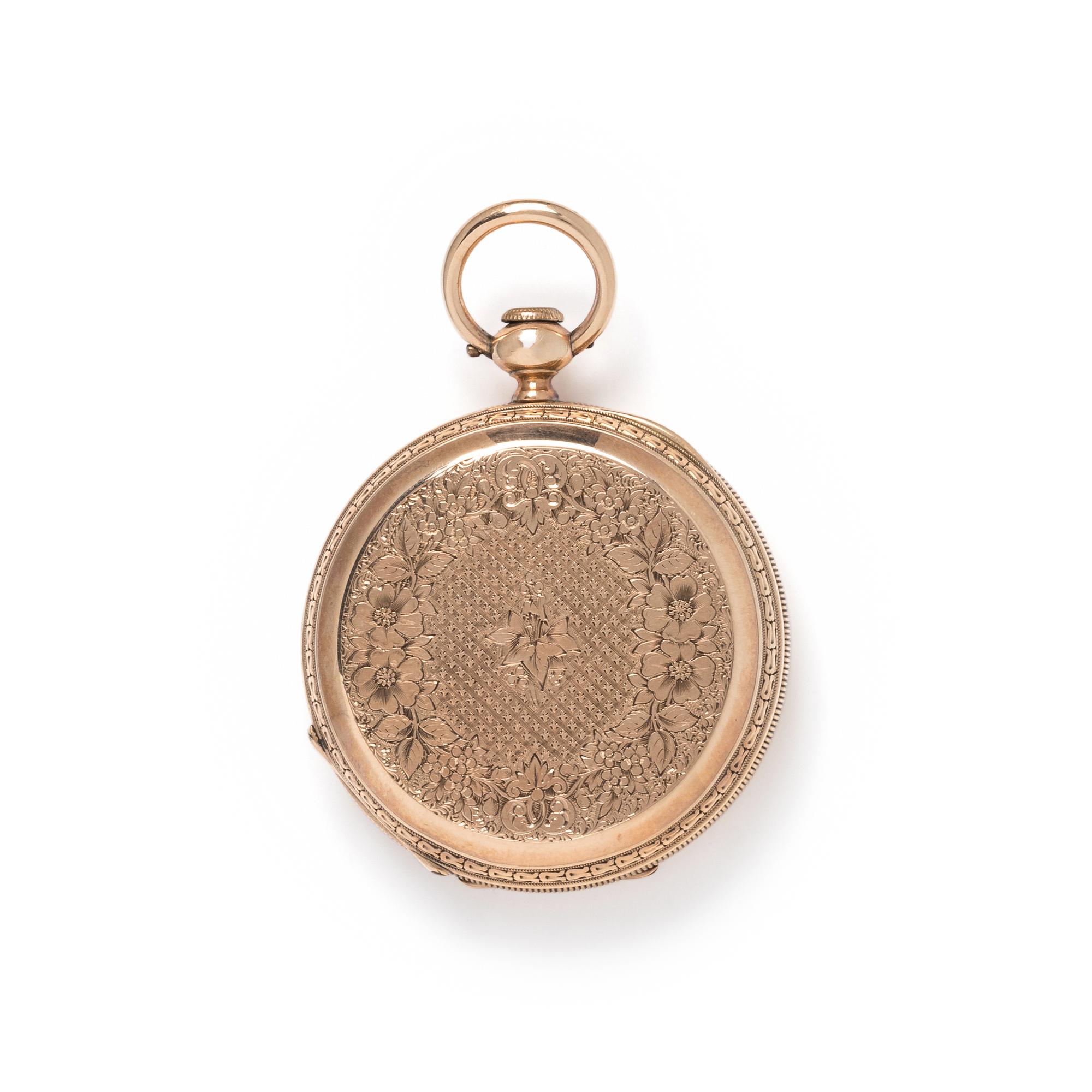 14K YELLOW GOLD HUNTER CASE POCKET WATCH
