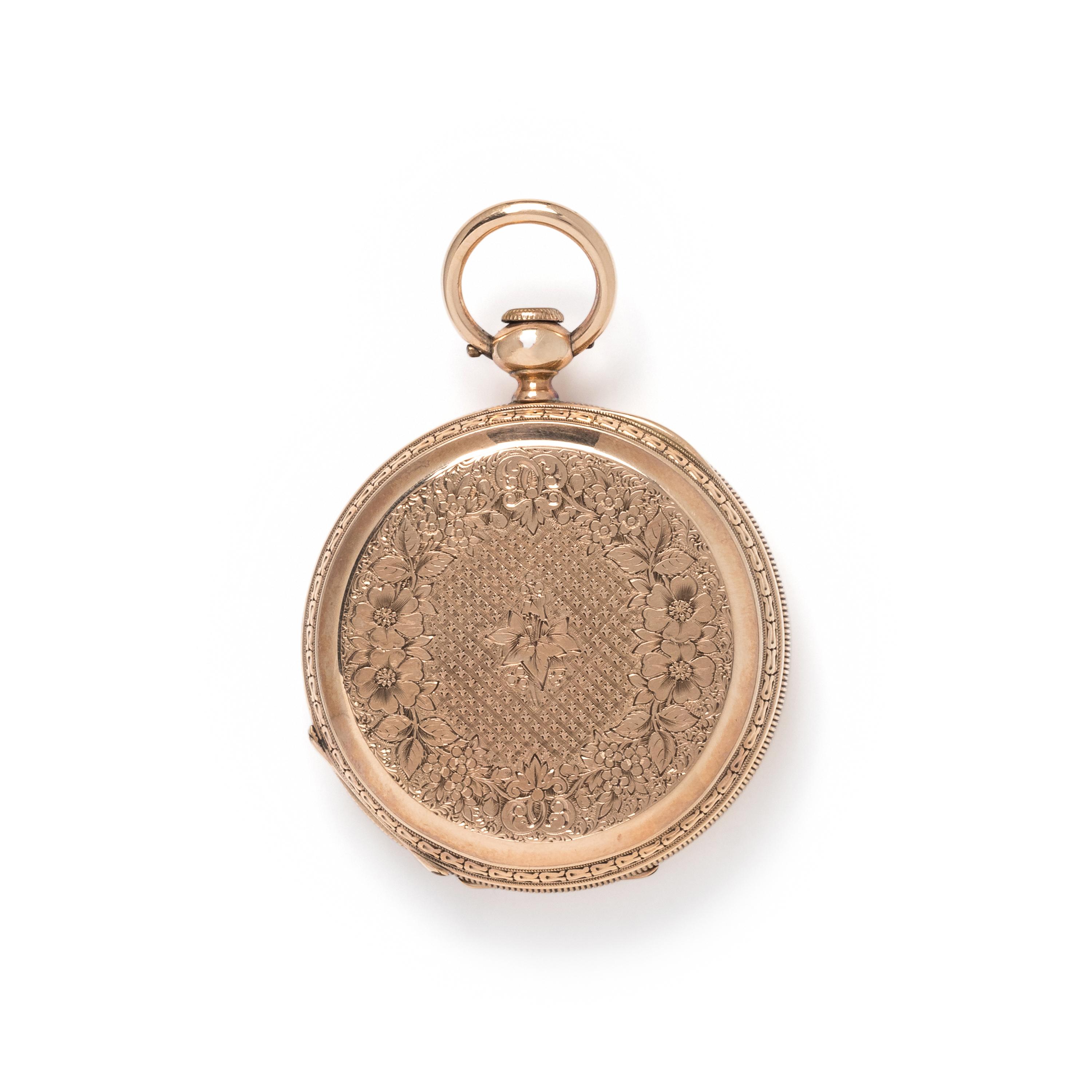 14K YELLOW GOLD HUNTER CASE POCKET WATCH