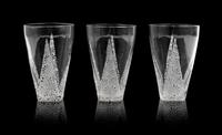 Set of Ten Lalique Molded Glass Tumblers, Marguerite Height 4 1/2 inches. — MODEL 3404, CIRCA 1920