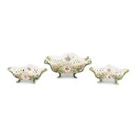 A Meissen Porcelain Three-Piece Basket Garniture