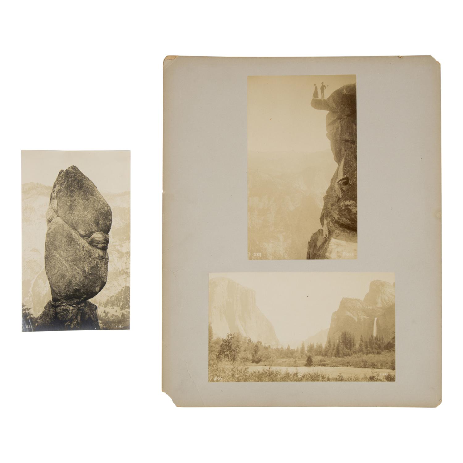 Fiske, George (1835-1918). A group of 3 albumen prints of famous Yosemite landmarks, comprising: