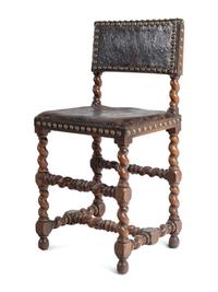 A Set of Six Spanish Baroque Style Walnut Dining Chairs