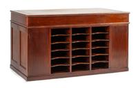 A Victorian Mahogany Two-Sided Desk Height 31 x width 54 3/4 x depth 30 3/4 inches. — 19TH CENTURY