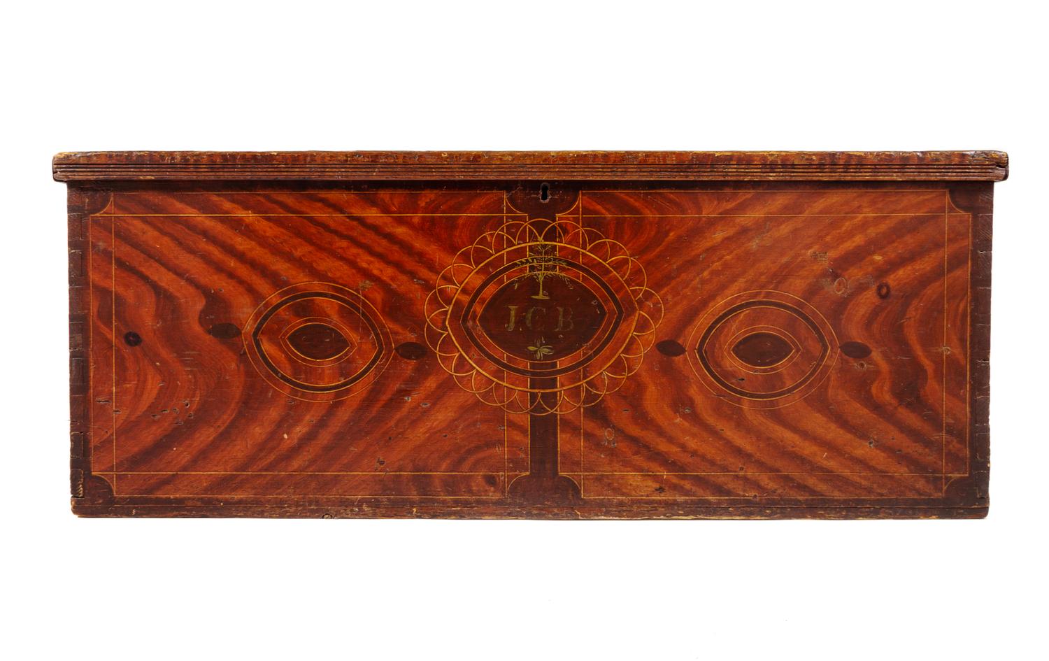A Federal Grain-Painted Pine Blanket Chest