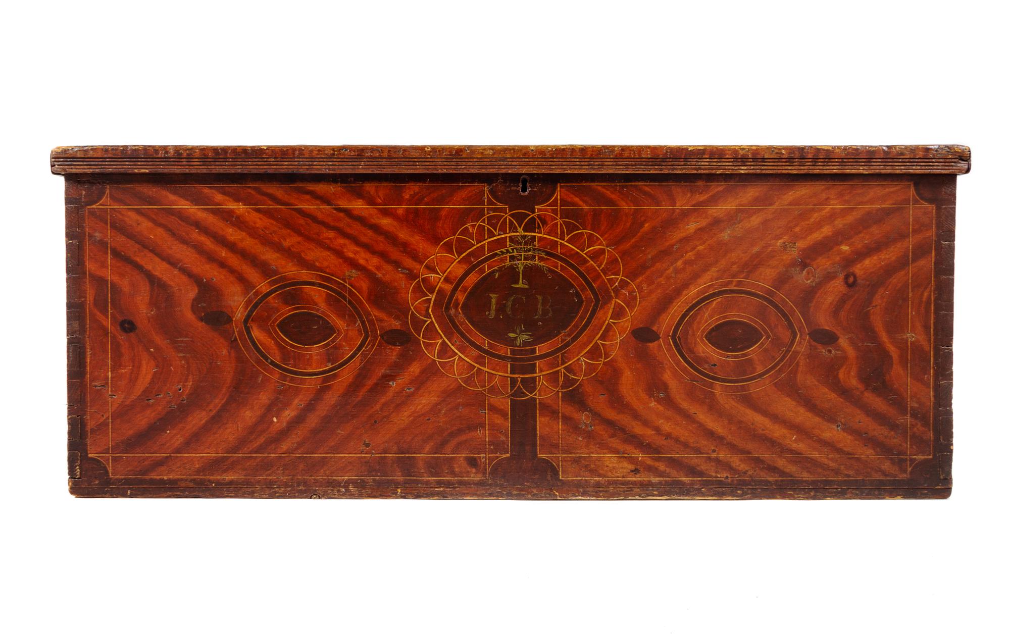 A Federal Grain-Painted Pine Blanket Chest