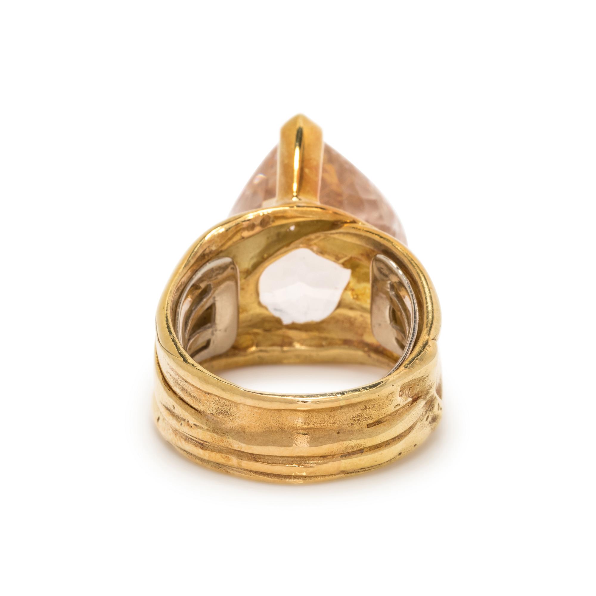 ANGELA PINTALDI, YELLOW GOLD AND MORGANITE RING