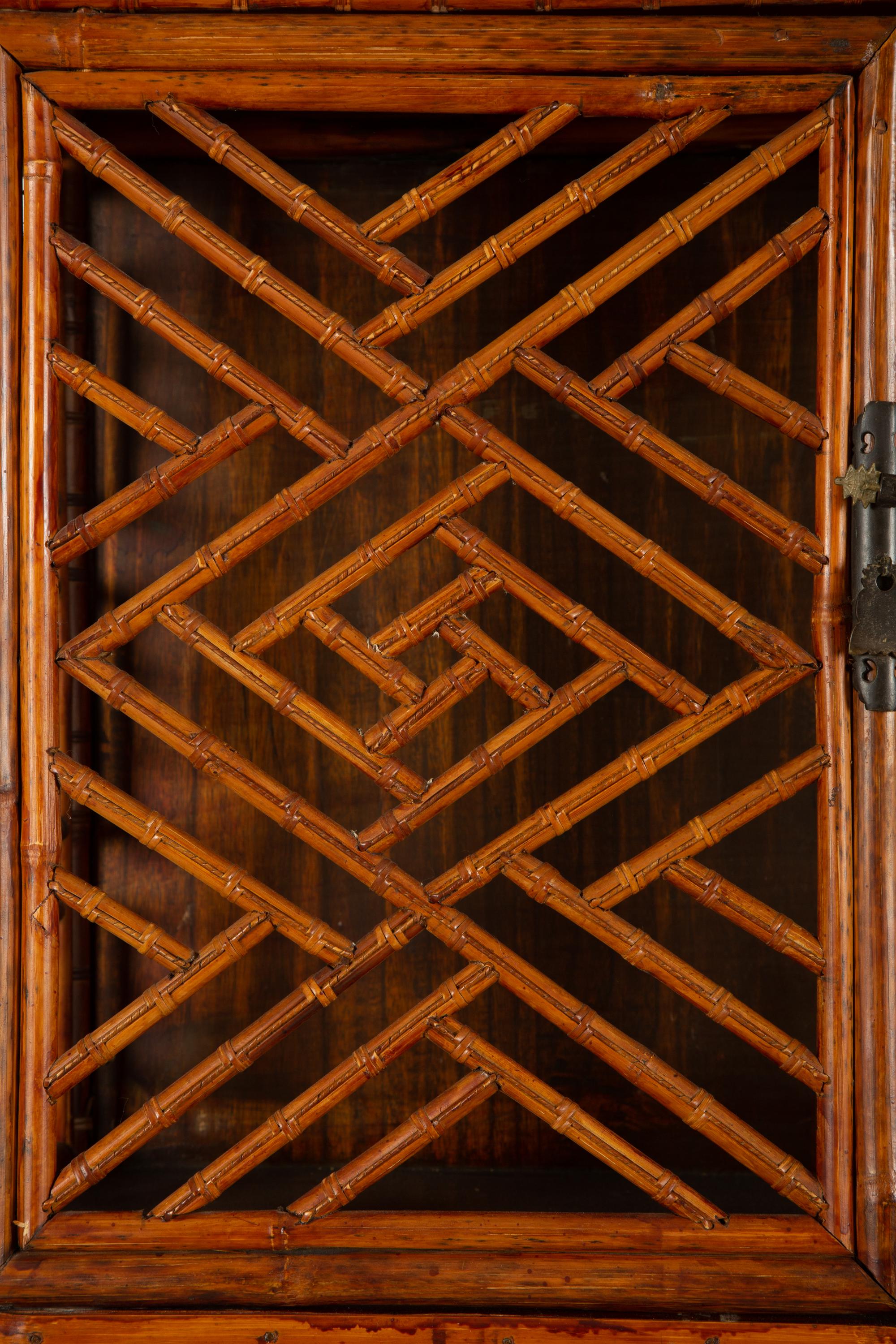 An Asian Design Bamboo Cabinet — 20th Century