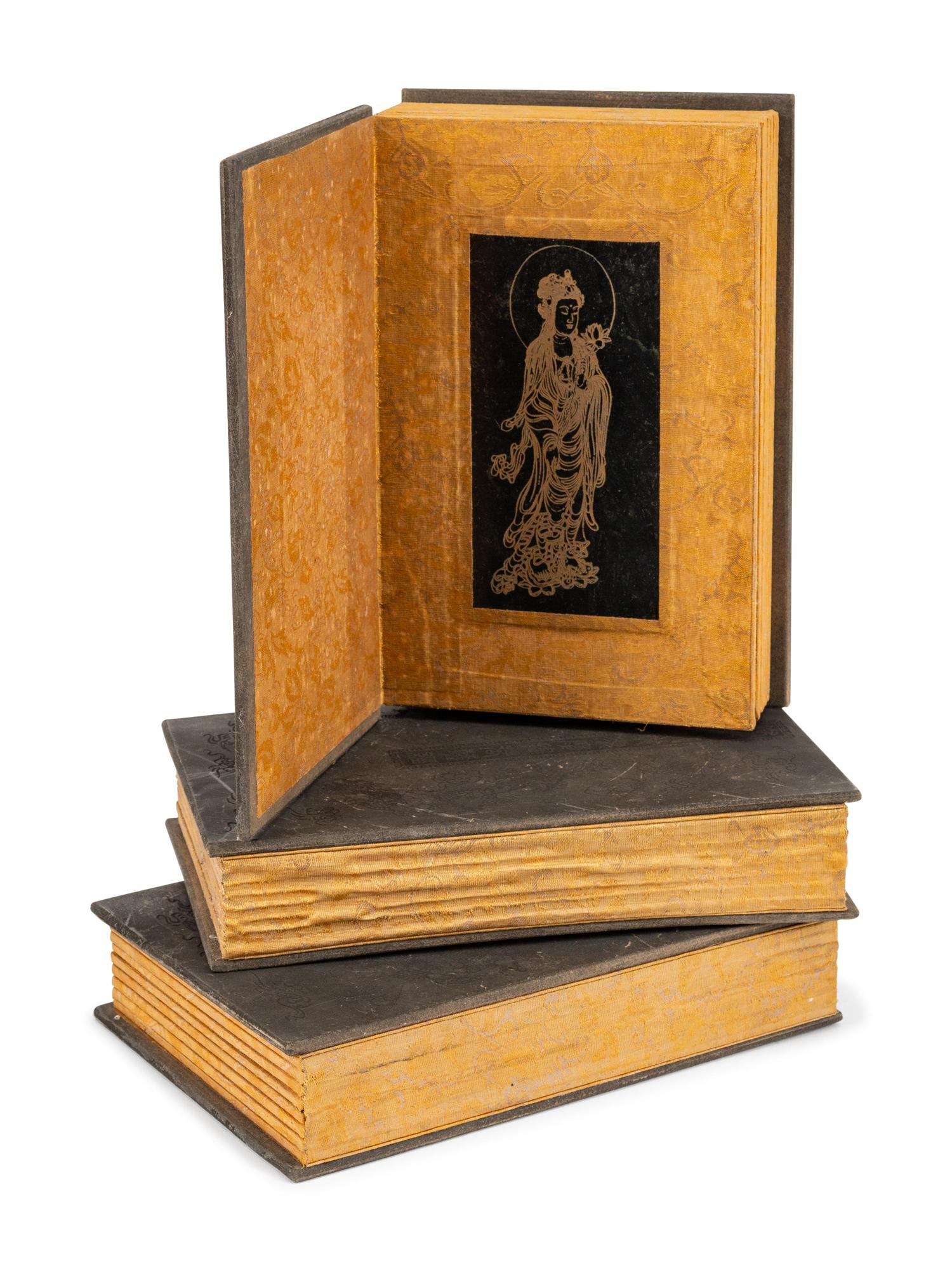 Three Chinese Export Engraved Marble Books