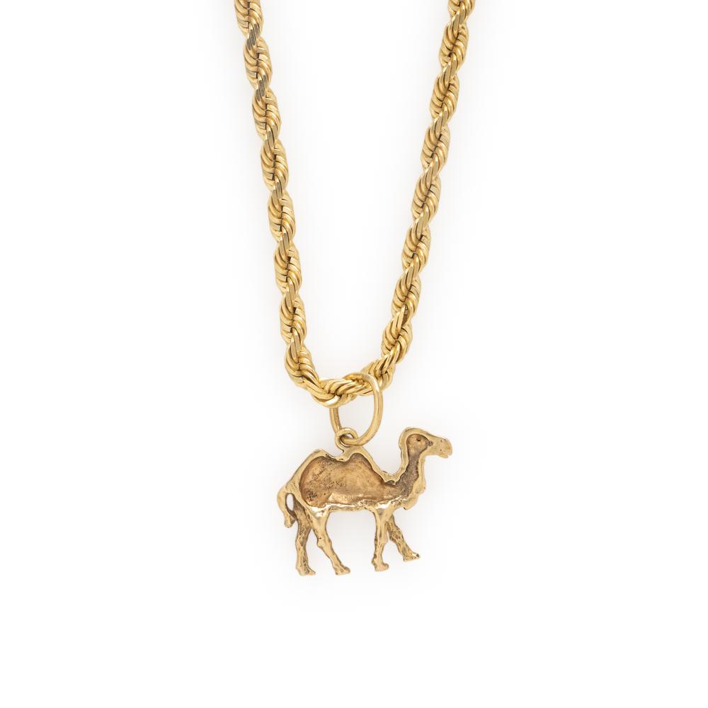 Yellow Gold Chain Necklace with Camel Pendant