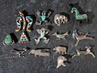 Navajo, Kewa, and Southwestern-style Animal Pins