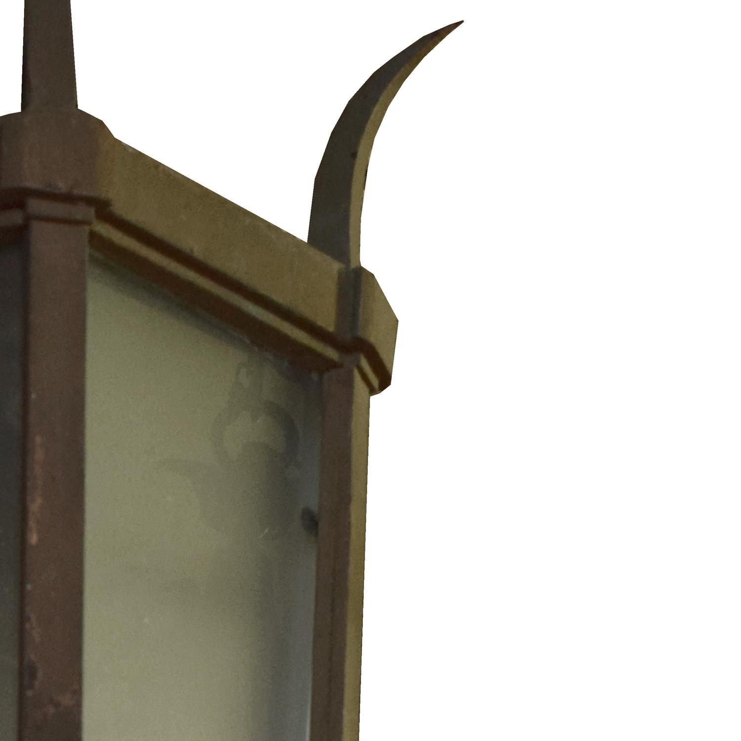 A Wrought Iron Light Fixture 15" W x 15" D x 30" H +57" Chain — Argentina, Circa 1930