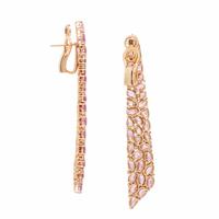 Sutra, Pink Sapphire, Diamond, and Rose Gold Earrings