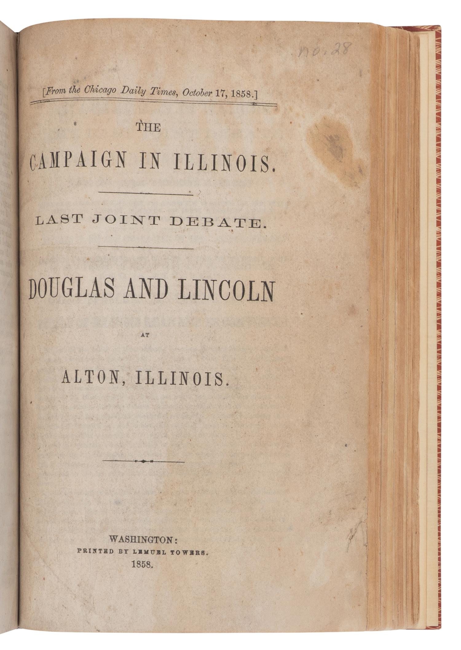 DOUGLAS, Stephen Arnold (1813-1861). A sammelband of 42 titles, including: