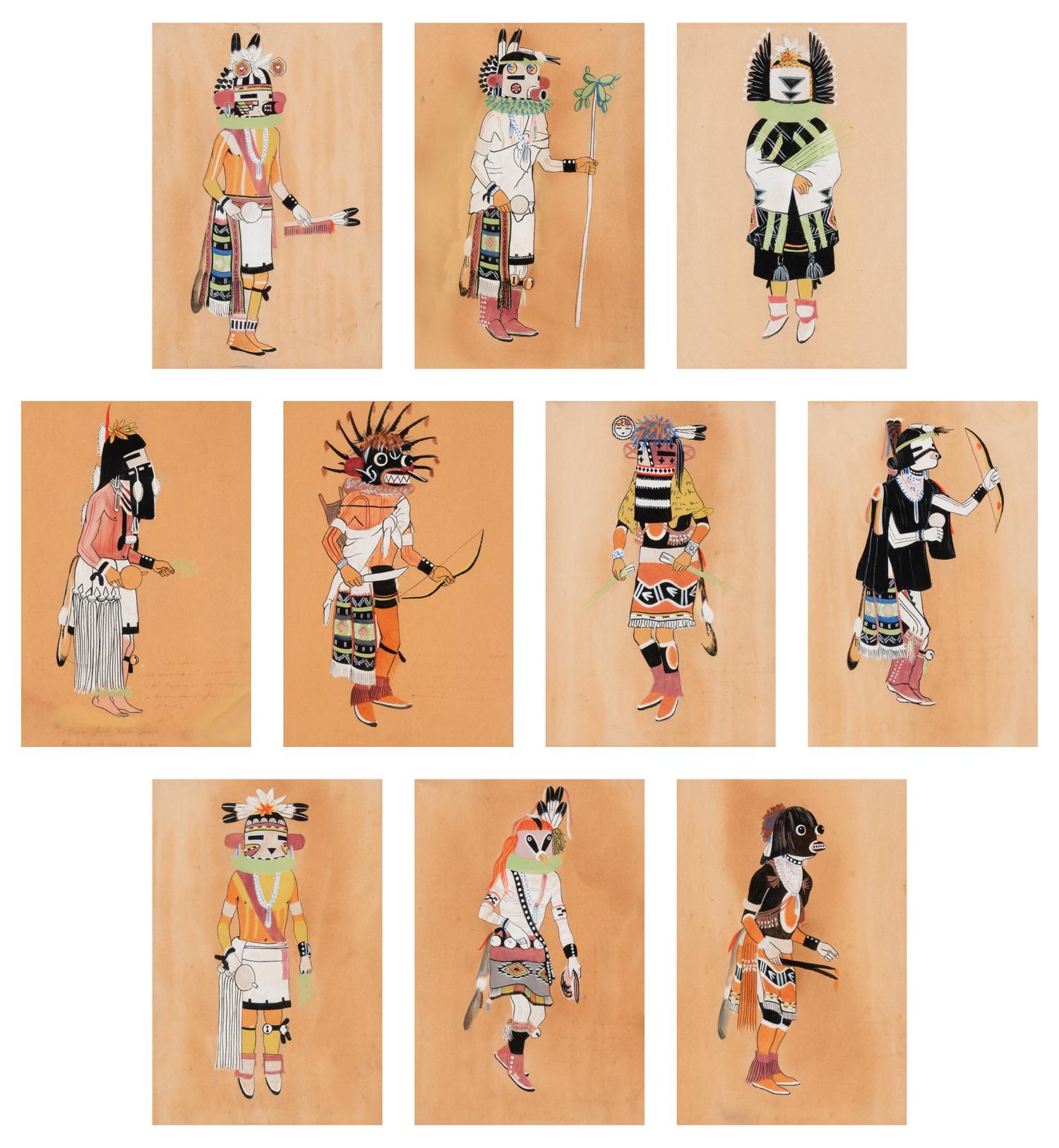 Series of Katsina Paintings tempera on paper