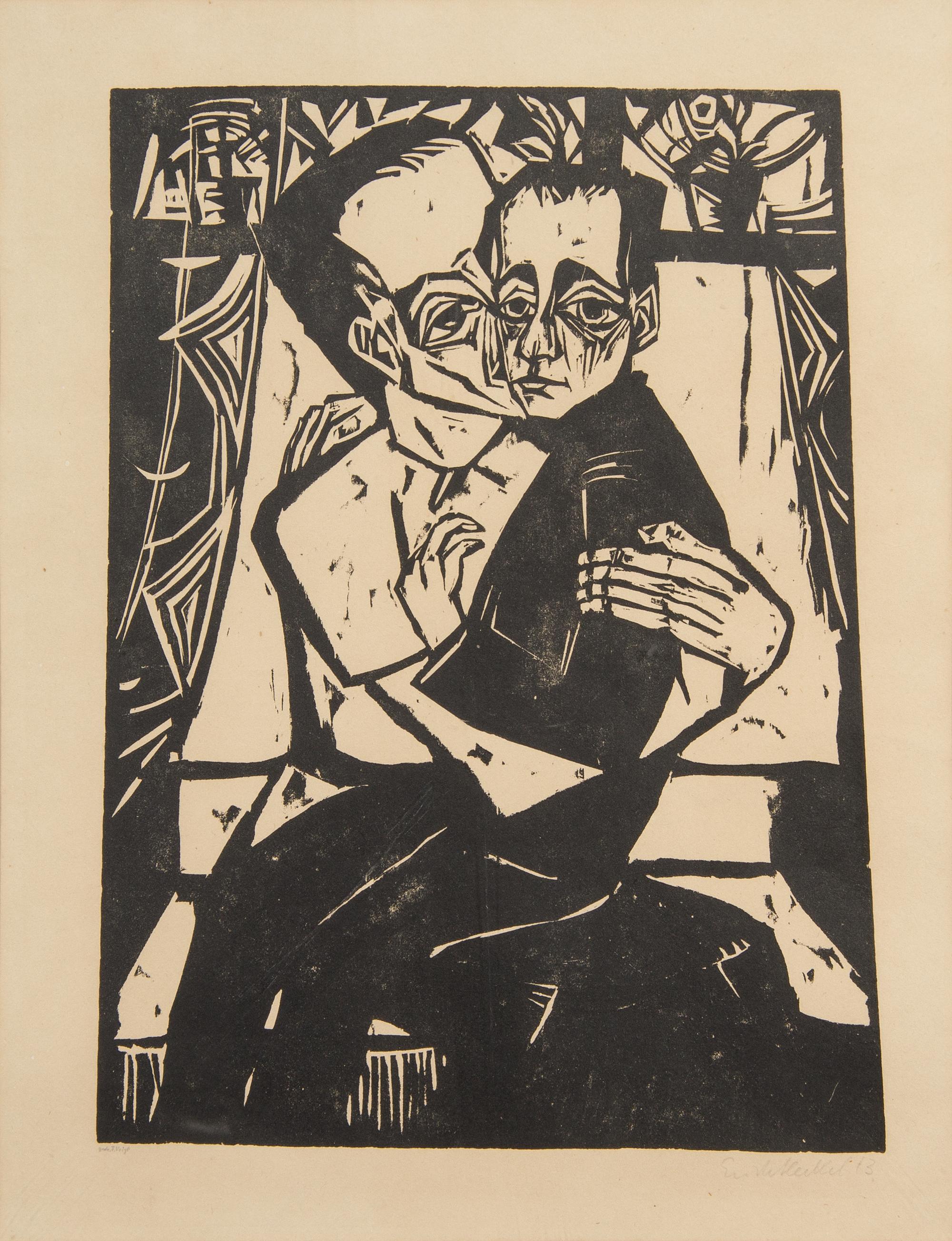 Erich Heckel, (German 1883-1970), Geschwister (from Elf Holzschnitte), 1913