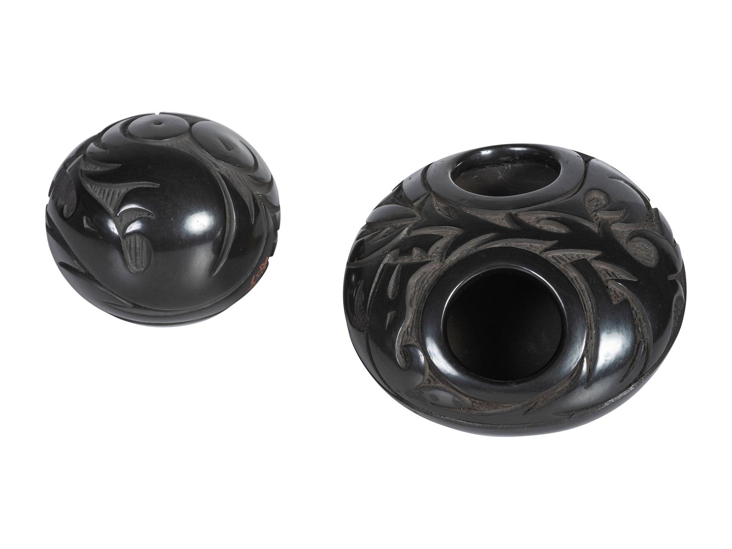 Carved Pottery Seed Jars