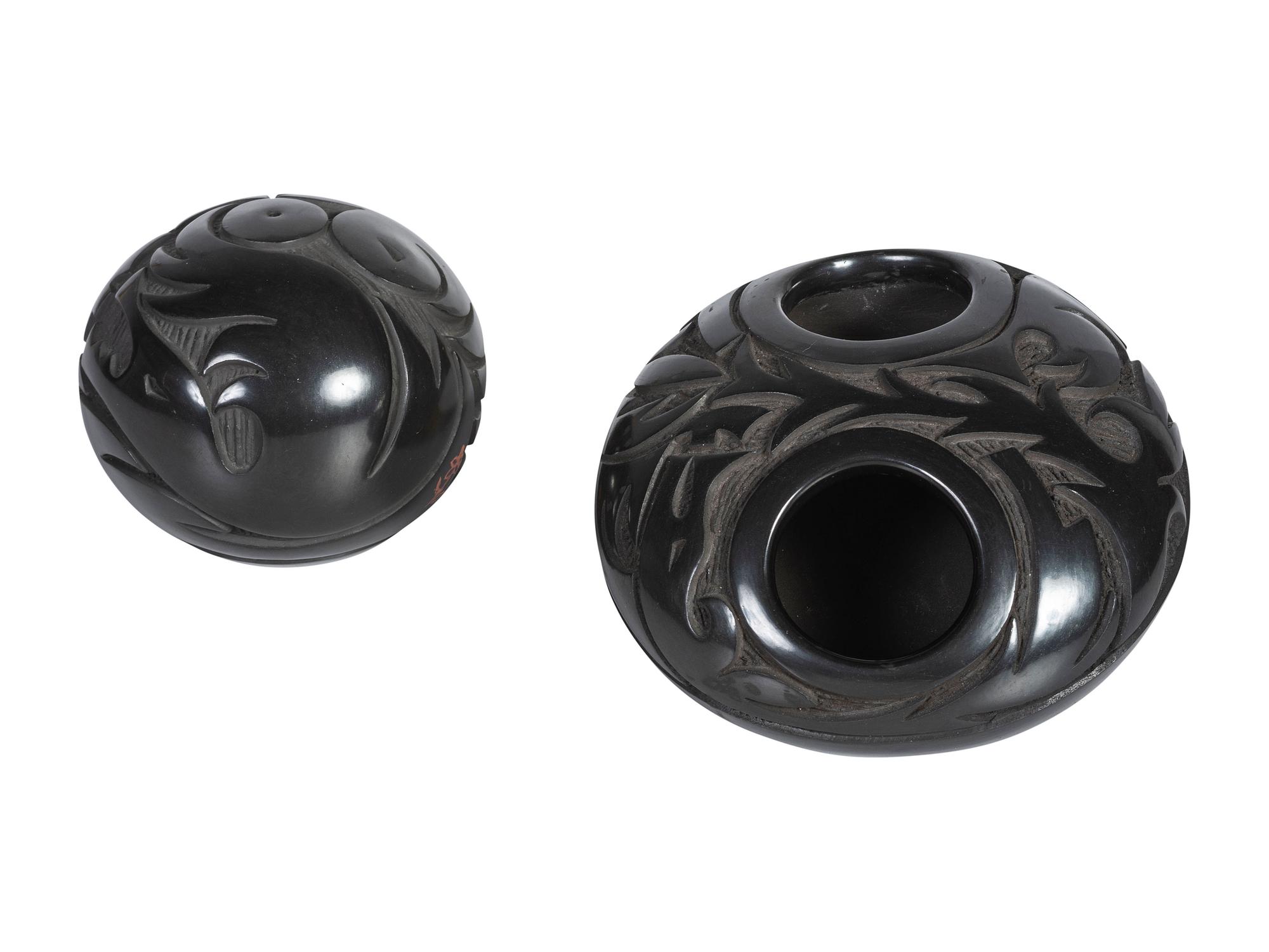 Carved Pottery Seed Jars