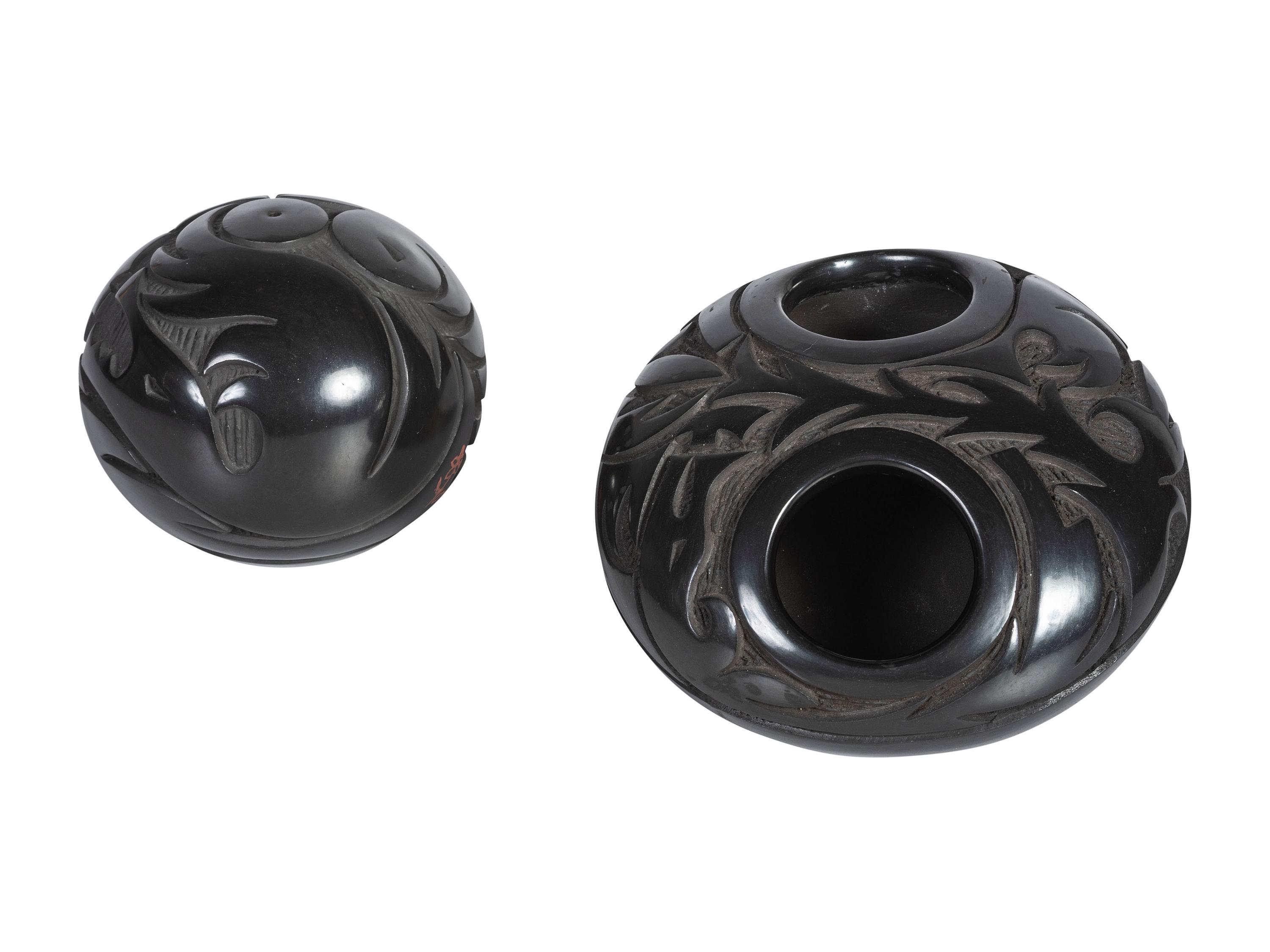 Carved Pottery Seed Jars