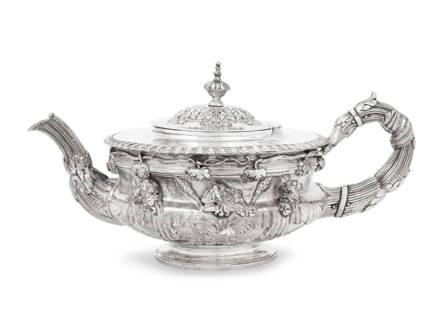 A George III Silver Warwick Vase Teapot