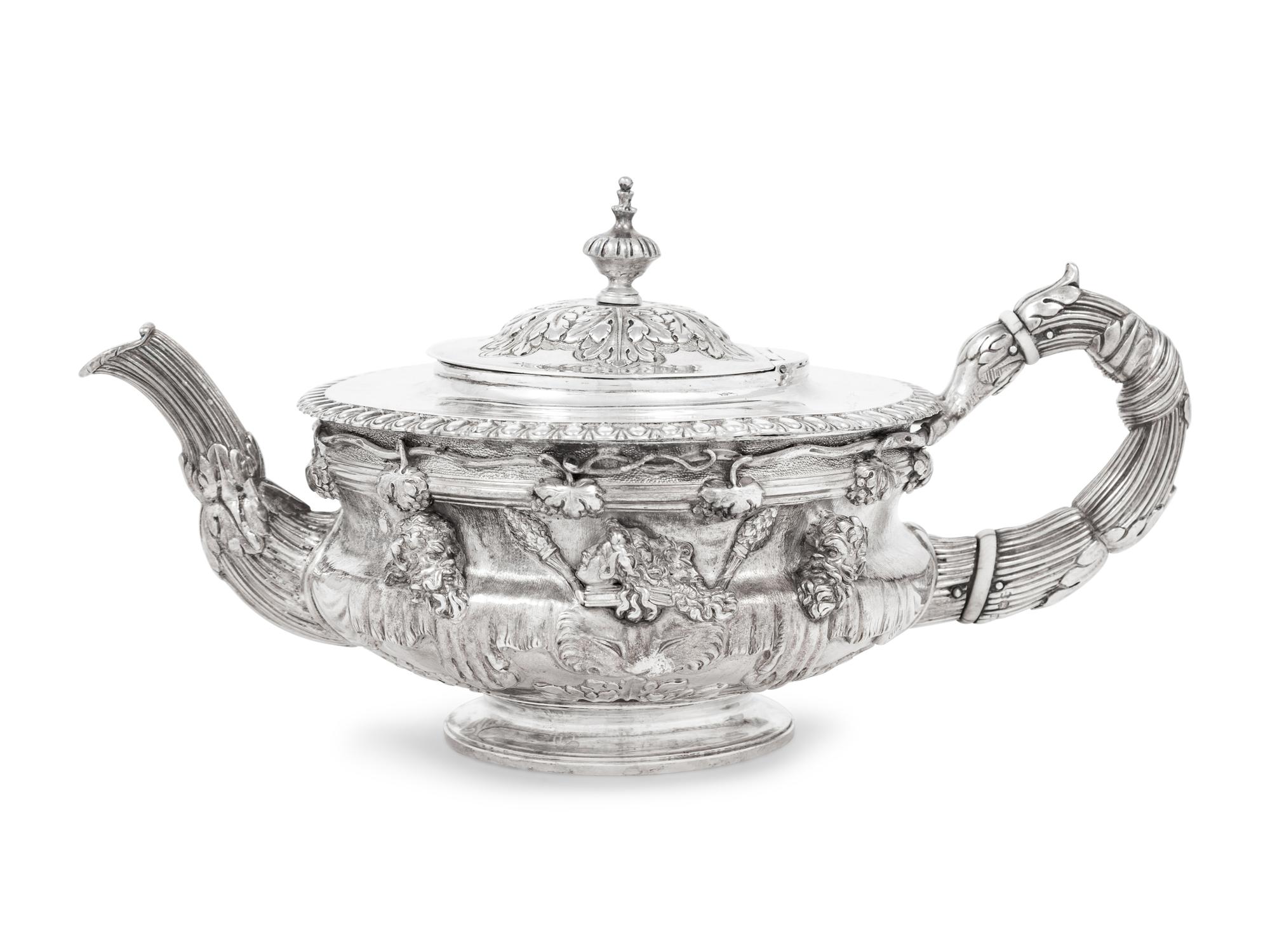 A George III Silver Warwick Vase Teapot