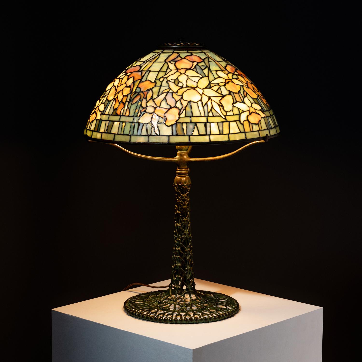 Desk Lamp with Daffodil shade and Ginkgo Berry base